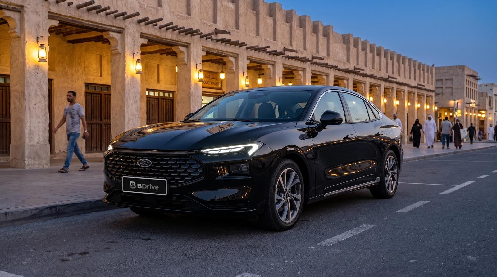 Ford Taurus with driver at Souq Waqif, Qatar