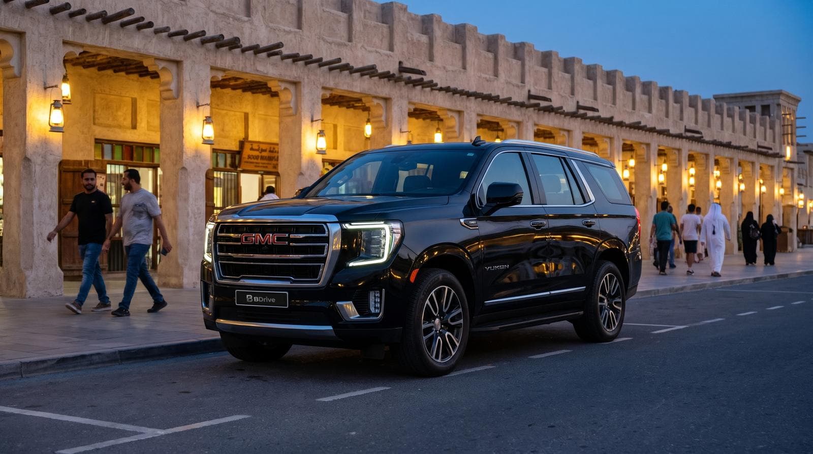 GMC Yukon with driver at Souq Waqif, Qatar