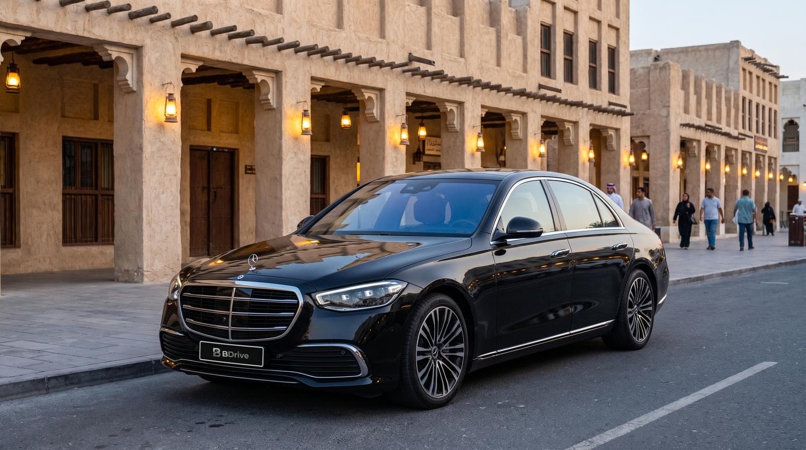 Mercedes-Benz S450 with driver at Souq Waqif, Qatar