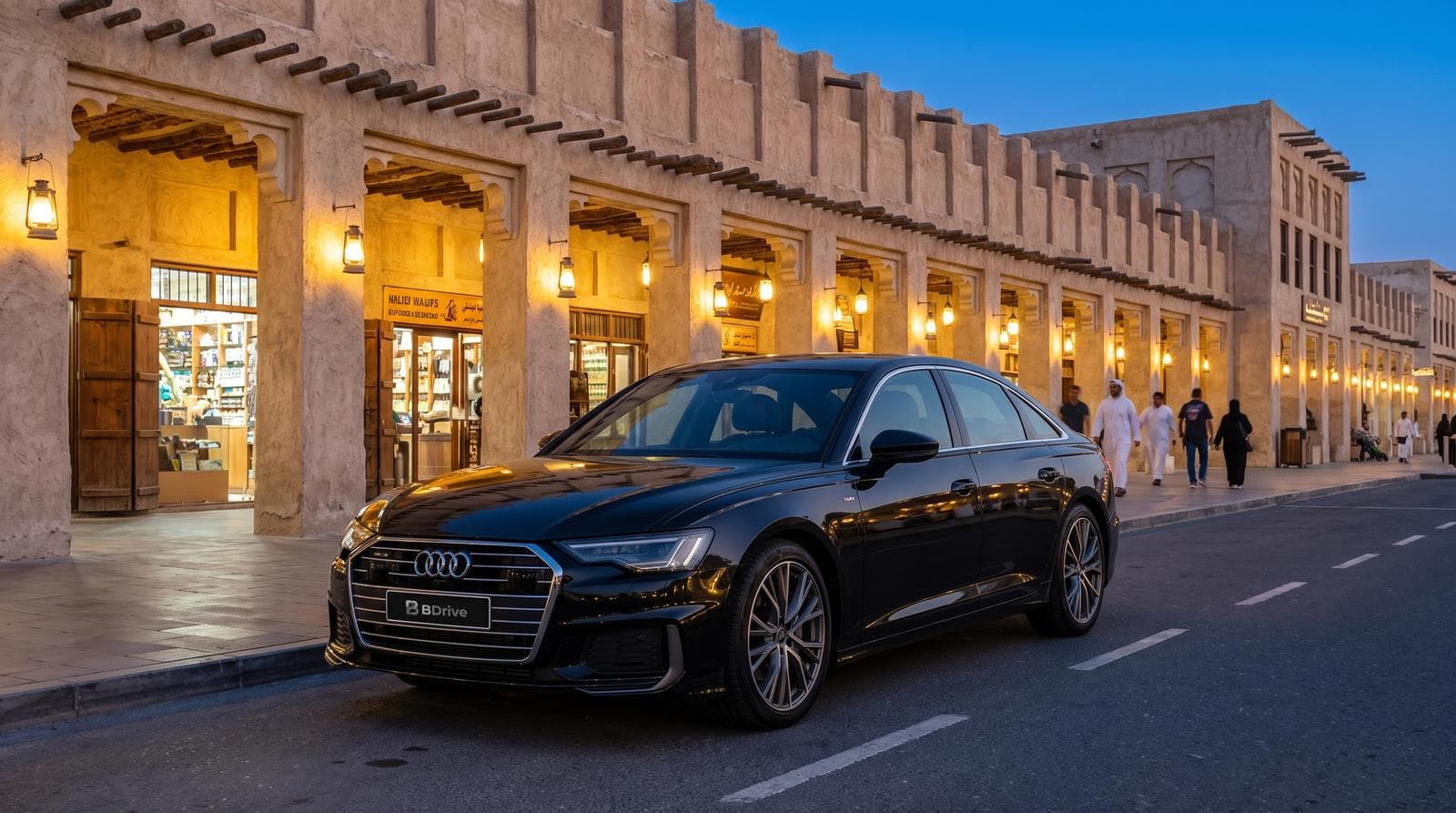 Audi A6 with driver at Souq Waqif, Qatar
