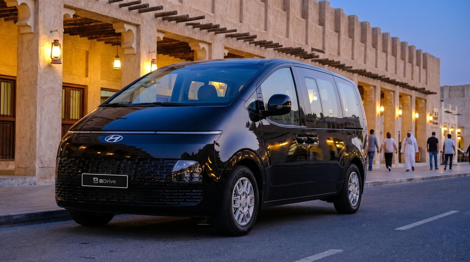 Hyundai Staria with driver at Souq Waqif, Qatar