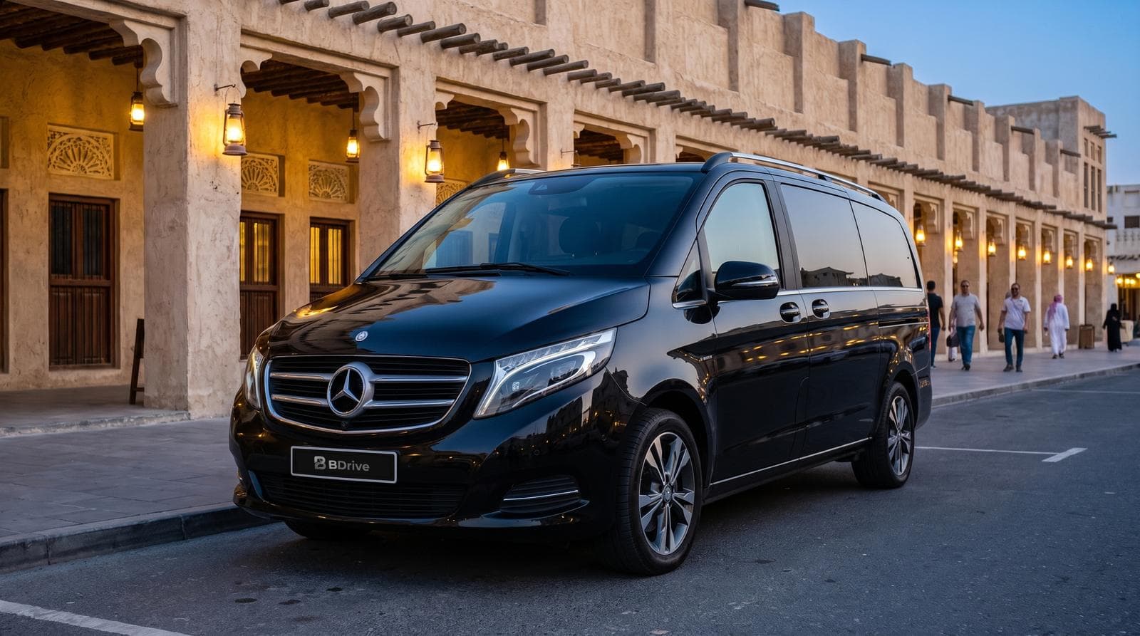 Mercedes-Benz V-Class with driver at Souq Waqif, Qatar